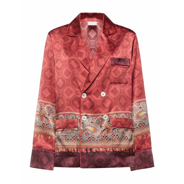 ピエール=ルイ・マシア メンズ ジャケット&ブルゾン アウター Paisley-print double-breasted jacket Pink|asty