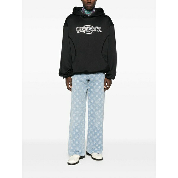 カサブランカ メンズ デニムパンツ ボトムス Monogram-pattern jeans Blue｜asty