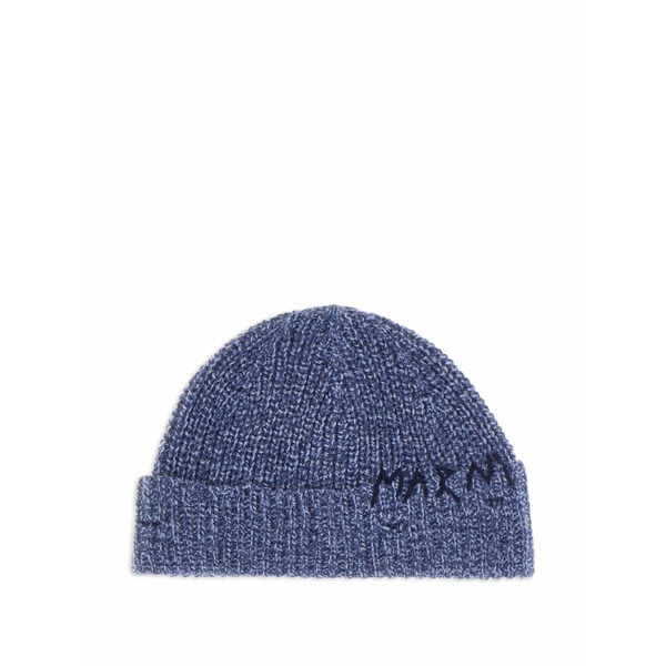 マルニ レディース 鳥打ち帽 付属物 Embroidered-logo knit beanie Blue
