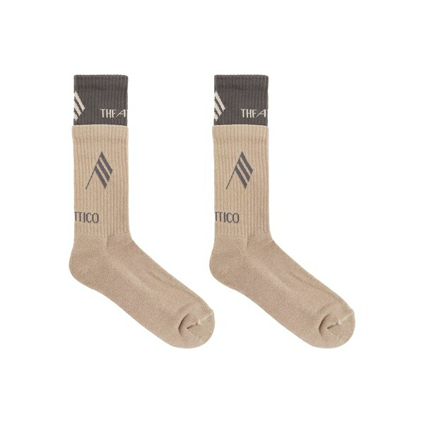 ジ アティコ レディース ソックス アンダー御召しもの Flag-logo cotton socks Neutrals
