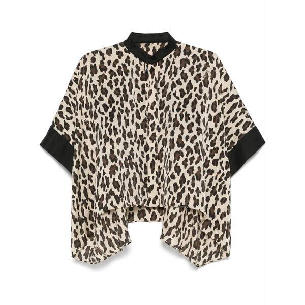 サカイ レディース シャツ トップス Leopard-print blouse Black|asty