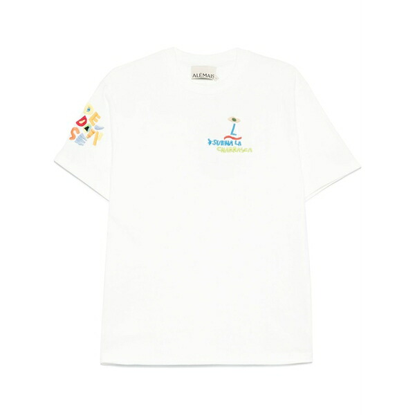 アレメ レディース プルオーバー トップス Embroidered t-shirt White