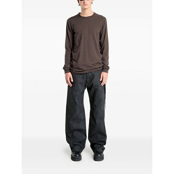 リックオウエンス メンズ Tシャツ トップス Level longsleeve t-shirt Brown|asty