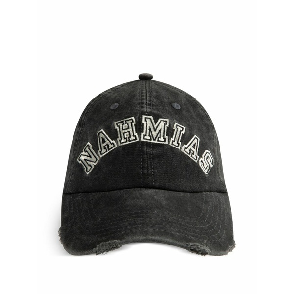 ナミアス メンズ 鳥打ち帽 付属物 Embroidered logo cap  Black