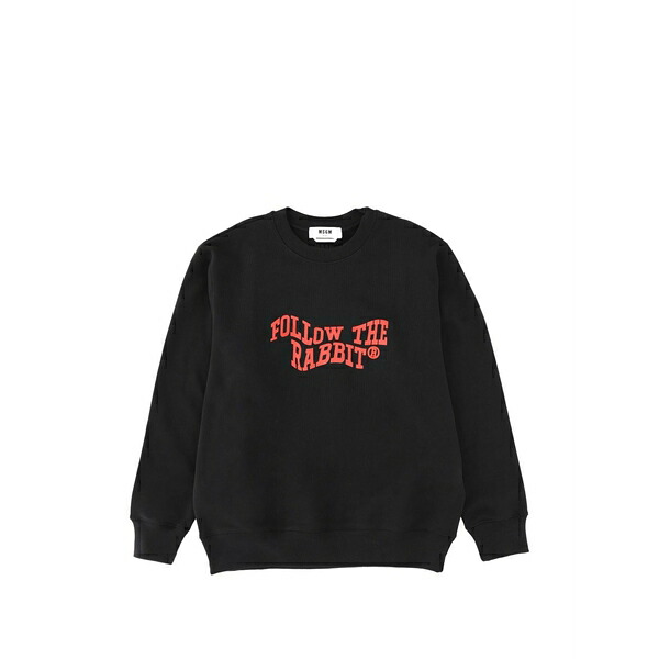 エムエスジイエム メンズ パーカー・スウェットシャツ アウター Rabbit cotton sweatshirt Black|asty