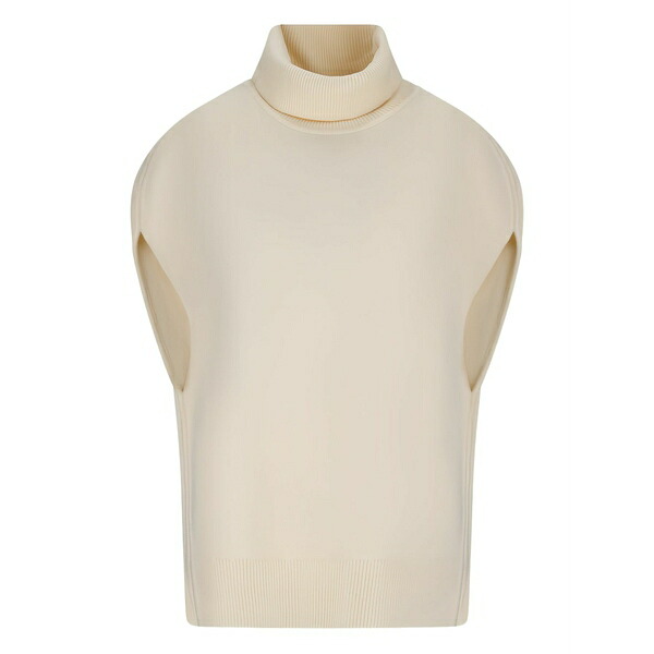 トーテム レディース カットソー トップス Double-knit roll-neck cape Neutrals|asty