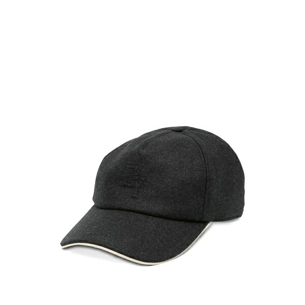 イレブンティ メンズ 鳥打ち帽 付属物 Curved-peak wool baseball cap Black