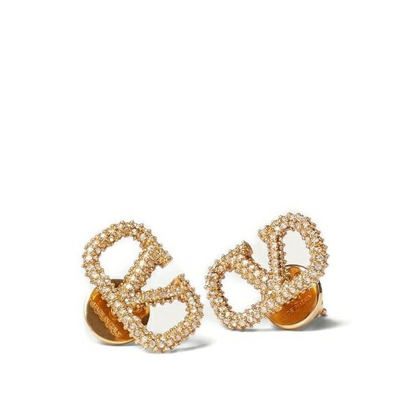 ヴァレンティノ ガラヴァーニ レディース ピアス&イヤリング アクセサリー Vlogo signature earrings in metal and swarovski芒 crystals Gold|asty