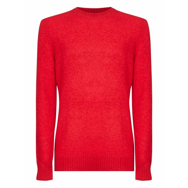 エムシーツーセイントバース メンズ 編み物\u0026プルオーバー アウター Ribbed logo-embroidery sweater Red