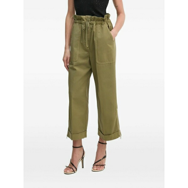 ピンコ レディース カジュアルパンツ ボトムス Drawstring cuffed trousers Green