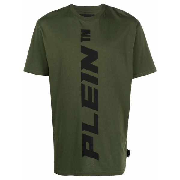 フィリップ飾り気の無い メンズ プルオーバー トップス Logo-print short-sleeved t-shirt Green