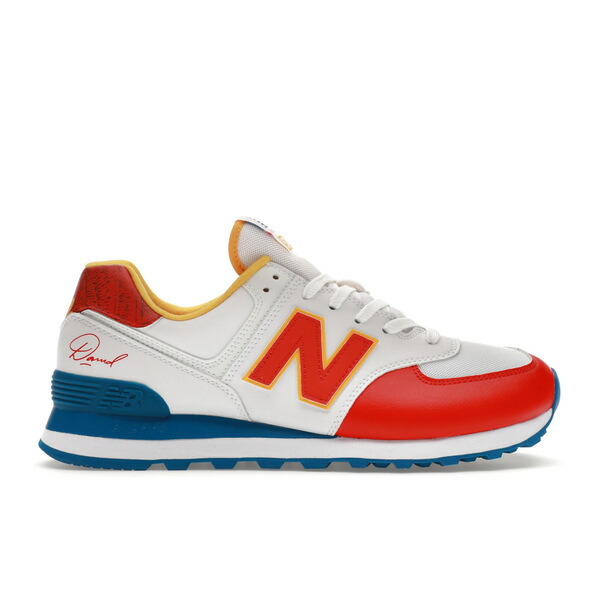 New Balance ニューバランス メンズ スニーカー 【New Balance 574 Davids Sunflower Seeds】 サイズ US_11(29.0cm) White/Red/Blue画像
