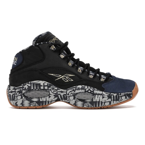 Reebok リーボック メンズ スニーカー 【Reebok Question Mid Iverson Classic】 サイズ US_7.5(25.5cm) Black/Collegiate Navy-Solid Grey｜asty