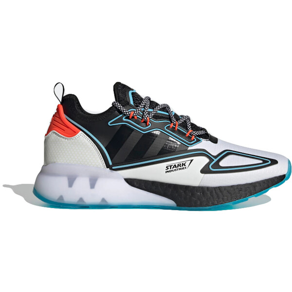adidas アディダス メンズ スニーカー 【adidas ZX 2K Boost Marvel Iron Man Stark Industries】 サイズ US_12(30.0cm) White/Core Black/Bright Cyan画像