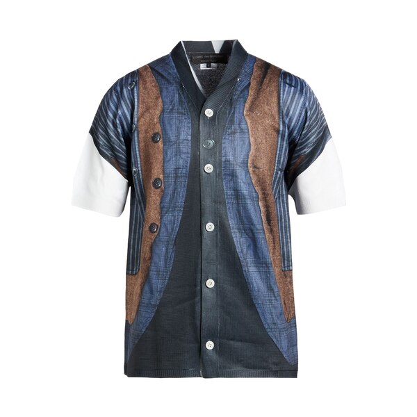 【貨物輸送無料】 コムデ給仕 メンズ ジレー アウター Cardigans Blue