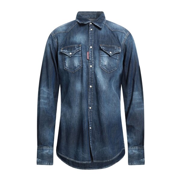 【貨物輸送無料】 ディースクエアード メンズ プルオーバー トップス Denim shirts Blue