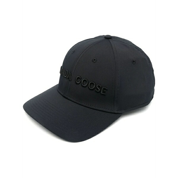 カナダグース メンズ かぶり笠 付属品 Embroidered-logo flat-peak cap Black