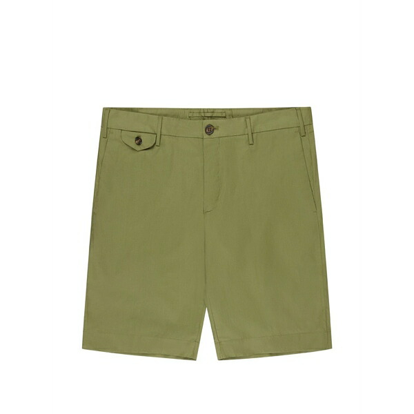投げること御召しもの メンズ 心地好いズボン下 ボトムス Flap-detail bermuda shorts Green