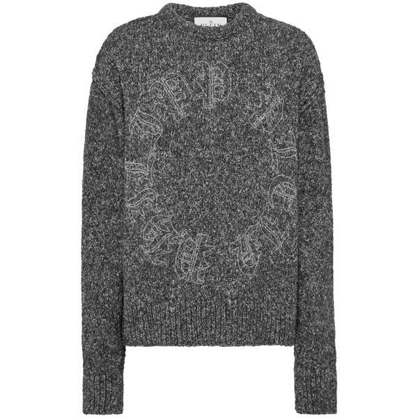 フィリップ飾り気の無い レディース 編み物\u0026ティーシャツ アウター Logo-embroidered jumper Grey