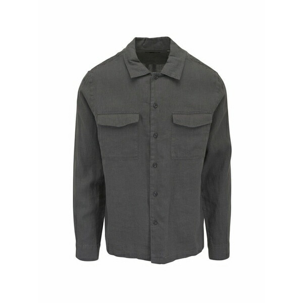 ヴィンス メンズ プルオーバー トップス Garage linen shirt Grey