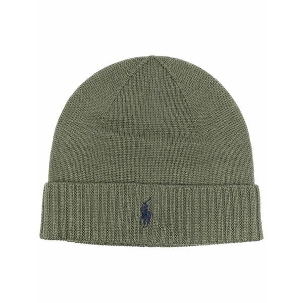 ラルフローレン メンズ かぶり笠 付属品 Embroidered logo beanie Green