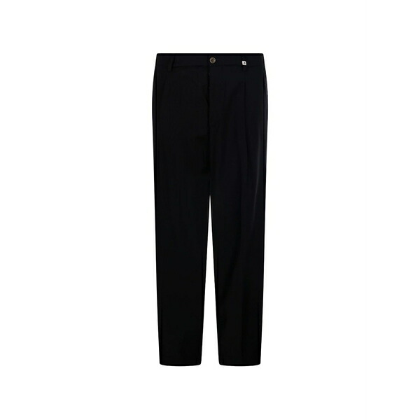 ミース メンズ 心地好いズボン下 ボトムス Button pleated trousers Black