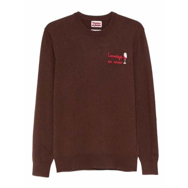 エムシーツーセイントバース メンズ ニット&セーター アウター X vacanze di natale crew-neck sweater Brown｜asty