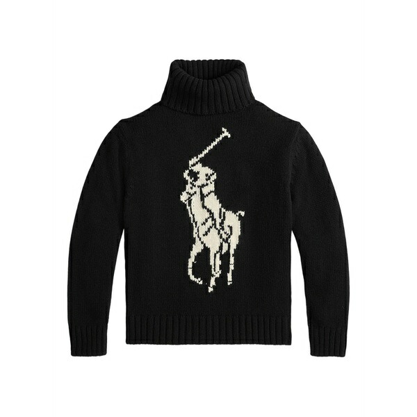 ラルフローレン レディース 編み物\u0026プルオーバー アウター Polo-player intarsia wool sweater Black