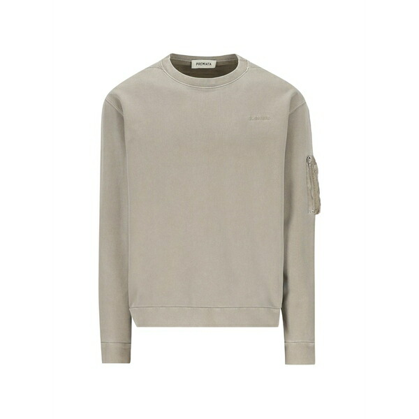 プレミアータ メンズ パーカー・スウェットシャツ アウター Zip-pocket sweatshirt Grey|asty