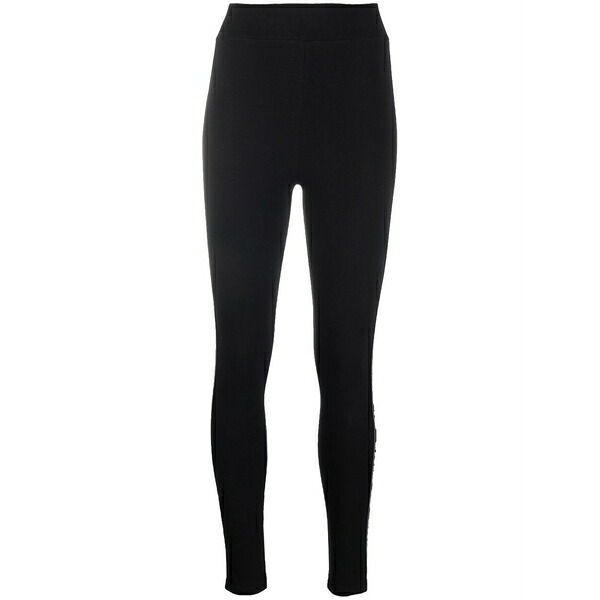 フィリッププレイン レディース カジュアルパンツ ボトムス Logo-print jersey leggings Black