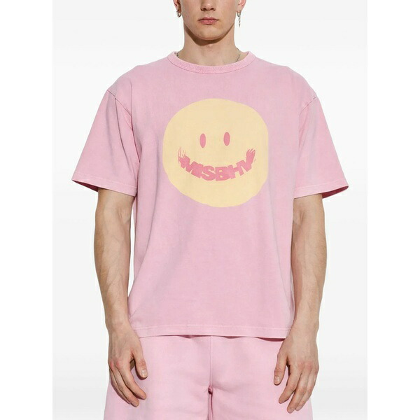 ミスビヘイブ メンズ ティーシャツ トップス Crew-neck t-shirt Pink トップス-メンズファッション