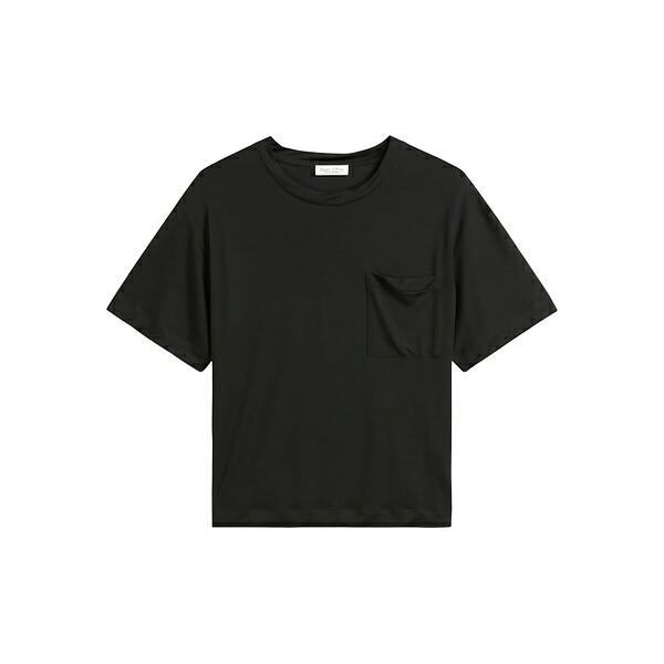 マルコポーロ レディース Tシャツ トップス Pocket t-shirt Black|asty