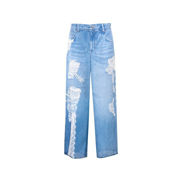 リュージョー レディース カジュアルパンツ ボトムス Denim-effect trousers Blue|asty