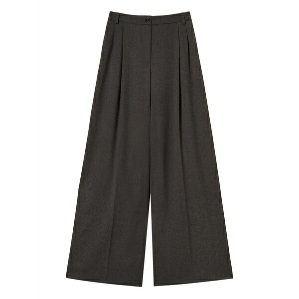 ツイン仕掛ける レディース 心地好いズボン下 ボトムス Pleated palazzo pants Grey