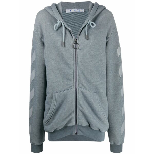 象牙色 レディース パーカー・スウェットシャツ アウター Arrows zip-up hoodie Grey