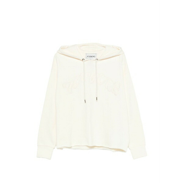 アイスバーグ レディース ニット&セーター アウター Hooded graphic hoodie White|asty