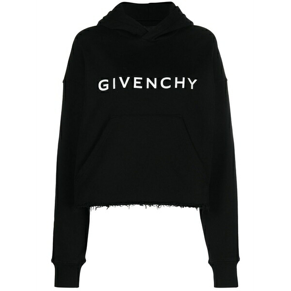 ジバンシー レディース パーカー・スウェットシャツ アウター Cotton logo-print hoodie Black
