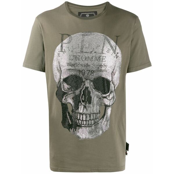 フィリップ飾り気の無い メンズ ティーシャツ トップス Platinum skull t-shirt Green トップス-Tシャツ・カットソー