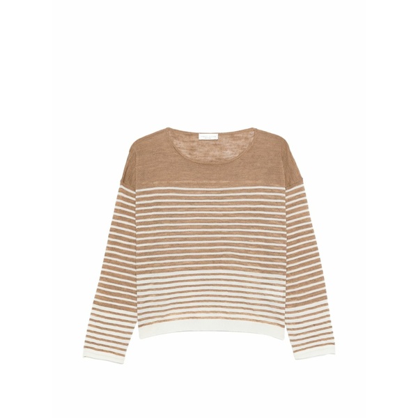 ロベルトコリーナ レディース ニット&セーター アウター Striped sweater Brown｜asty