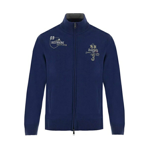 ラ マルティーナ メンズ ジレー アウター Bradford zip-fastening cardigan Blue