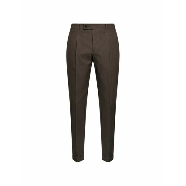 ディーフォーポイントゼロ メンズ 心地好いズボン下 ボトムス Elasticated pleated trousers Brown