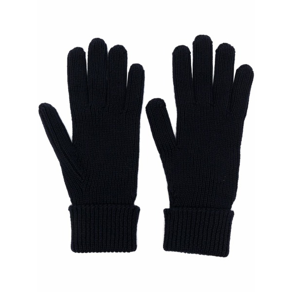 羊毛 一財産 メンズ グローブ 付属物 Logo-patch virgin wool gloves Blue