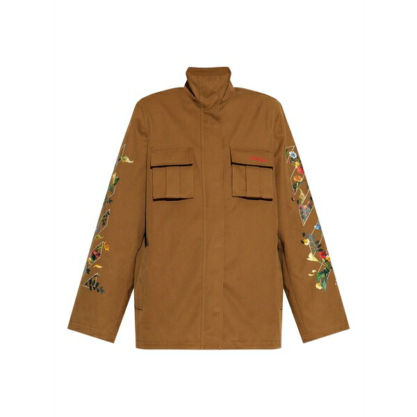 象牙色 レディース 上衣＆上衣 アウター Floral-arrow print utility jacket Brown