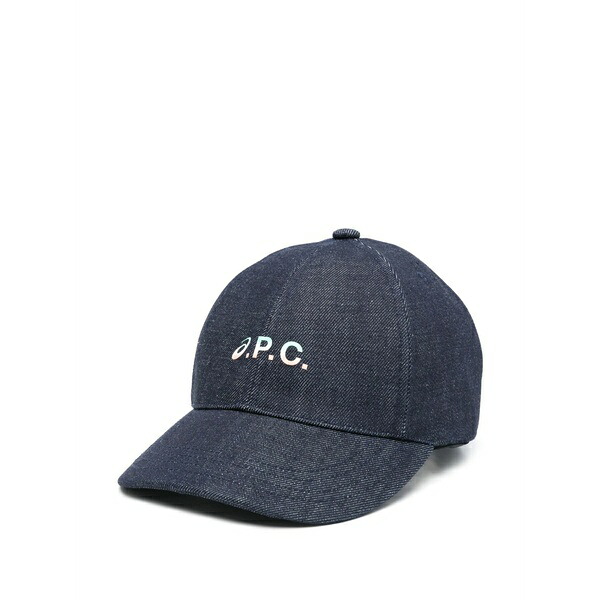 アーペーセー メンズ かぶり笠 添え物 X asics logo-print cap Blue