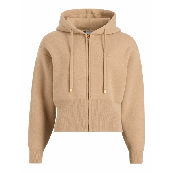 ジャンパトゥ レディース ジレー アウター Zip-up embroidered hoodie Brown