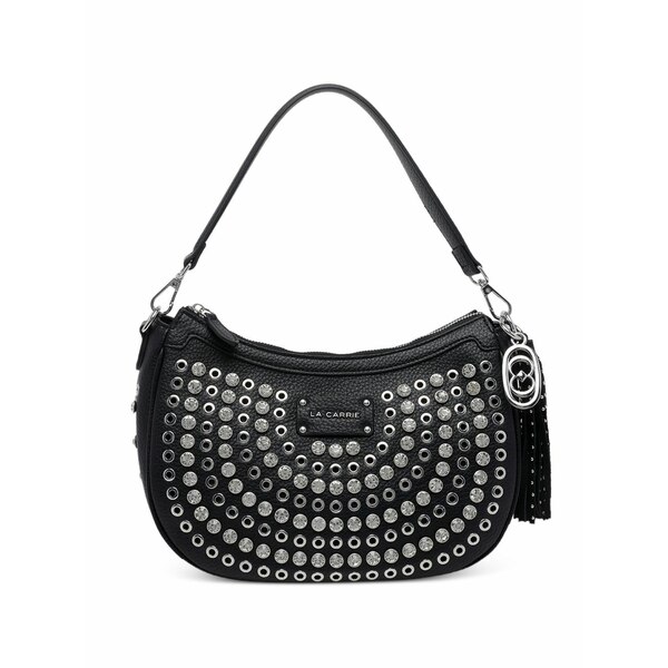 ラ キャリー レディース ショルダーバッグ バッグ Andromeda logo studded shoulder bag Black|asty