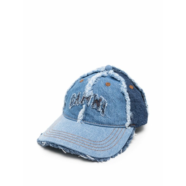 ガニー レディース 帽子 アクセサリー Frayed panelled baseball cap Blue|asty