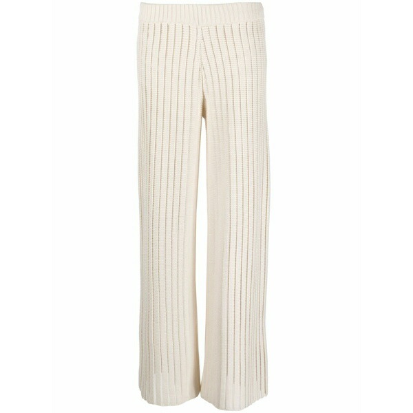 ファビアナ フィリッピ レディース 編み物\u0026スウェーター アウター Rib-knit wide-leg trousers White