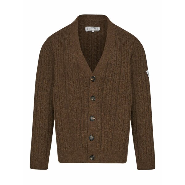マルタンマルジェラ レディース ジレー アウター Ribbed v-neck cardigan Brown