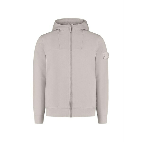 ストーンアイランド メンズ パーカー・スウェットシャツ アウター Zip patch hoodie Grey